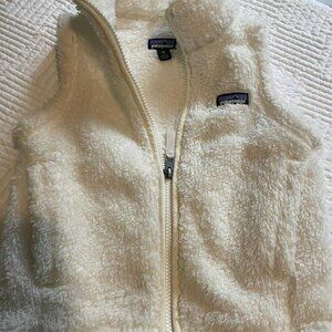 Patagonia Girls 5/6 Fleece Vest, white